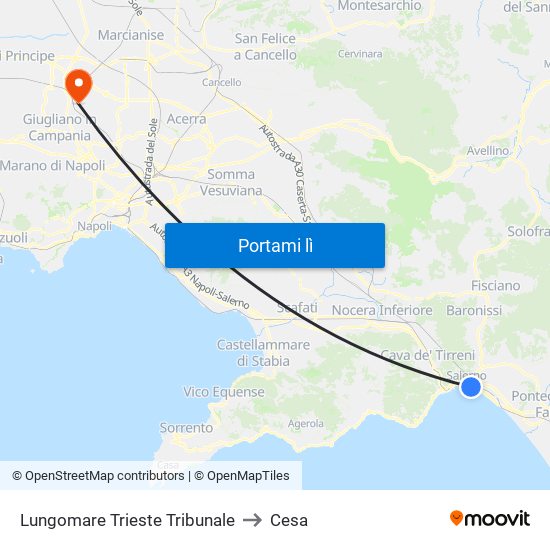 Lungomare Trieste Tribunale to Cesa map