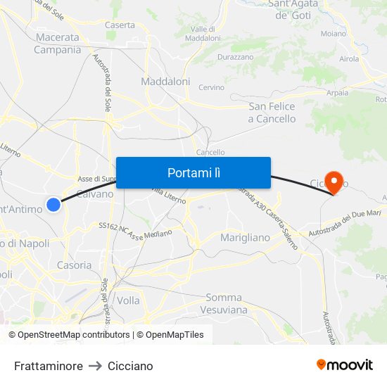 Frattaminore to Cicciano map