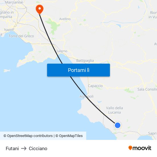 Futani to Cicciano map
