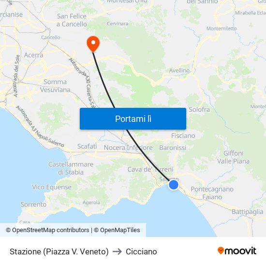 Stazione (Piazza V. Veneto) to Cicciano map