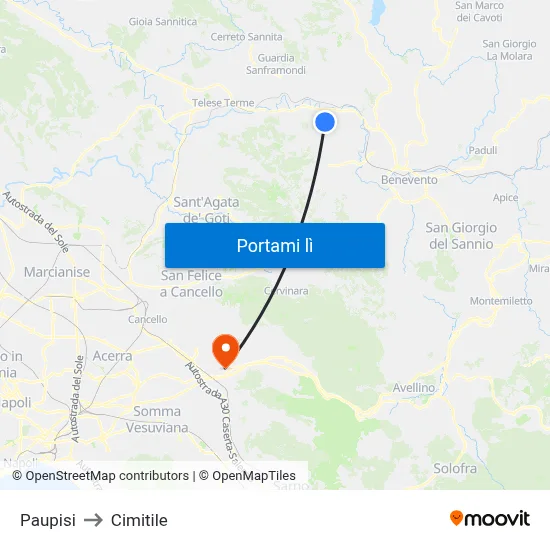 Paupisi to Cimitile map