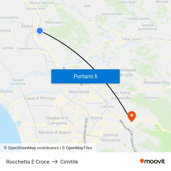 Rocchetta E Croce to Cimitile map