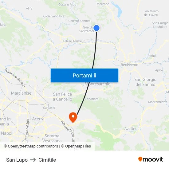 San Lupo to Cimitile map