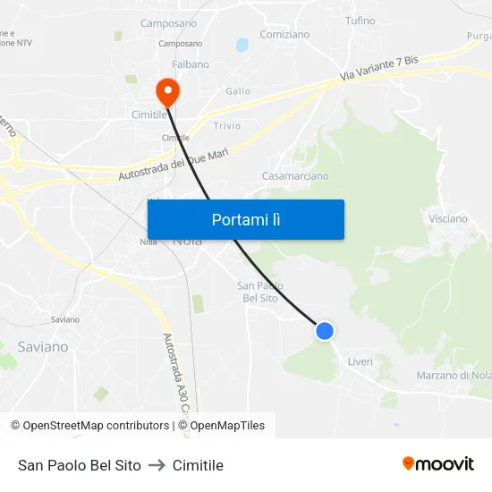 San Paolo Bel Sito to Cimitile map