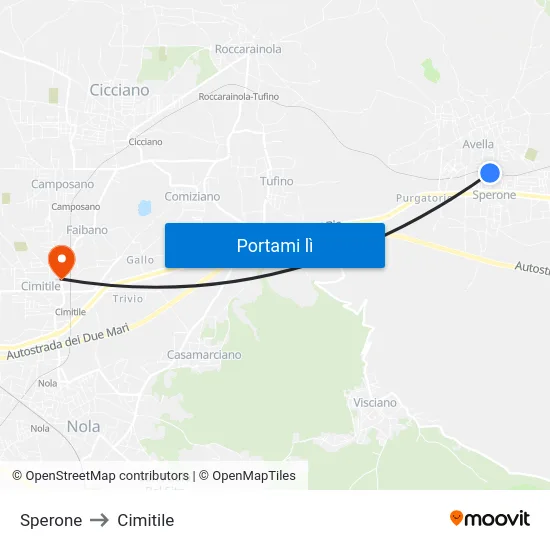 Sperone to Cimitile map