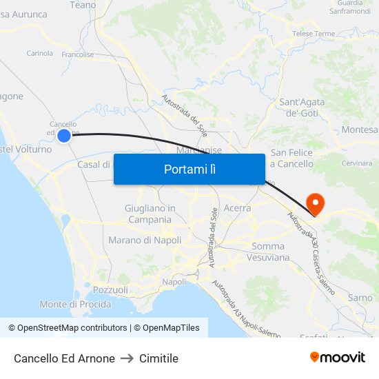 Cancello Ed Arnone to Cimitile map