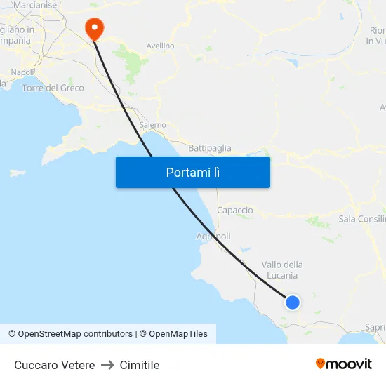 Cuccaro Vetere to Cimitile map