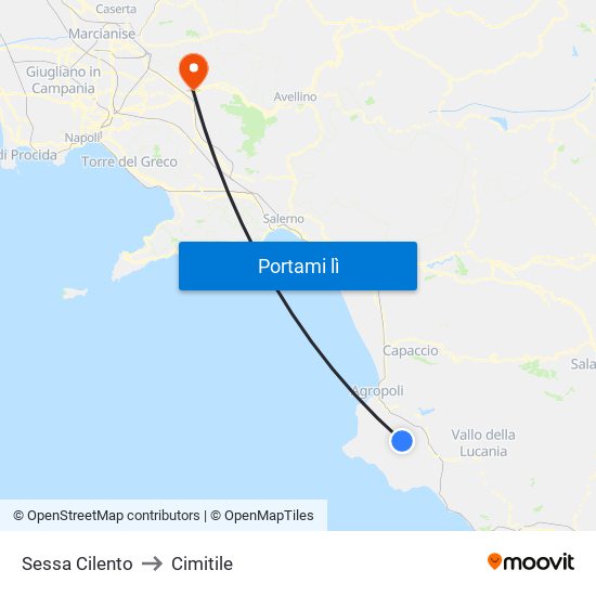 Sessa Cilento to Cimitile map