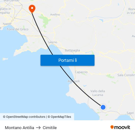Montano Antilia to Cimitile map