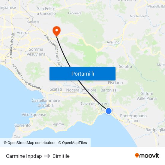 Carmine Inpdap to Cimitile map
