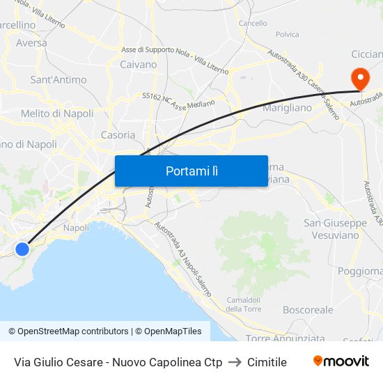 Via Giulio Cesare - Nuovo Capolinea Ctp to Cimitile map