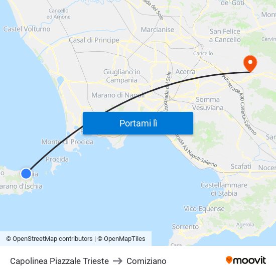 Capolinea Piazzale Trieste to Comiziano map