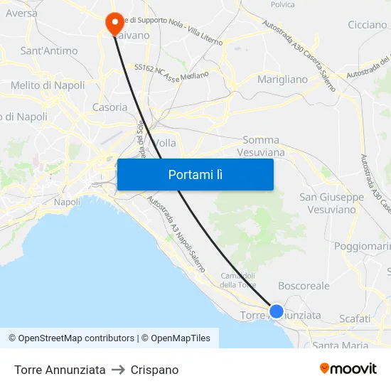 Torre Annunziata to Crispano map