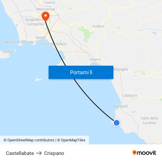 Castellabate to Crispano map