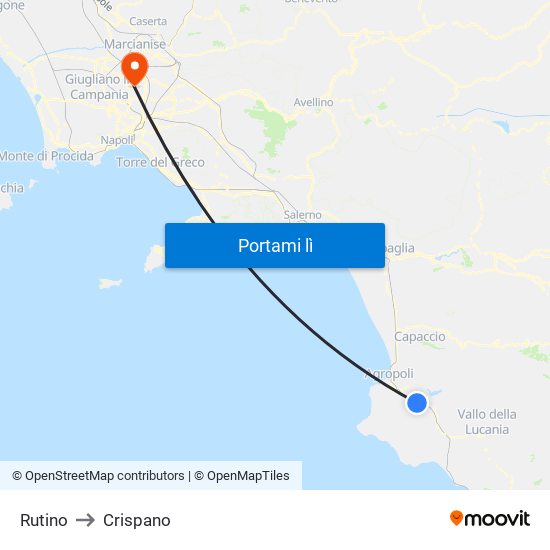 Rutino to Crispano map