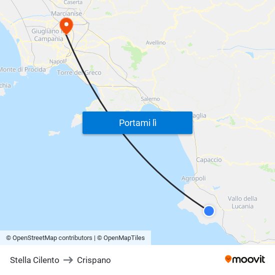Stella Cilento to Crispano map