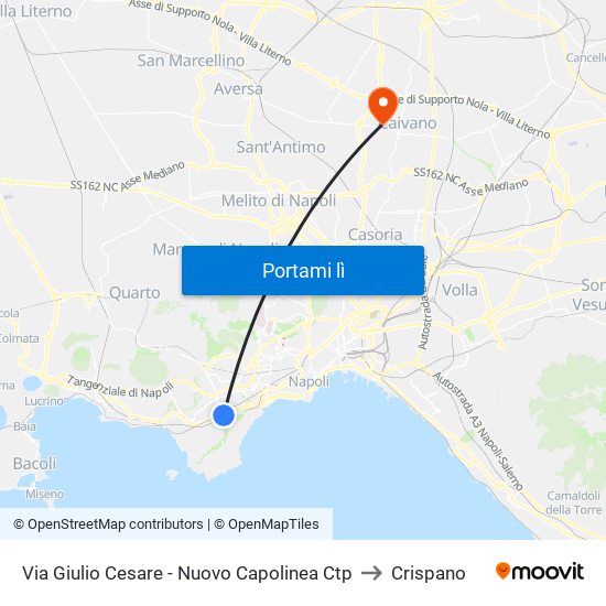 Via Giulio Cesare - Nuovo Capolinea Ctp to Crispano map