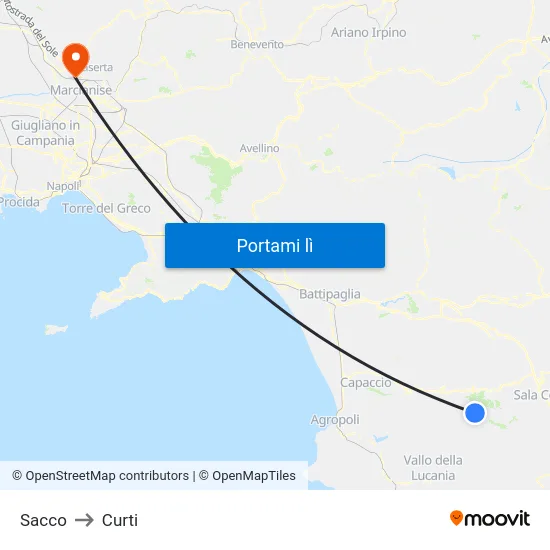 Sacco to Curti map