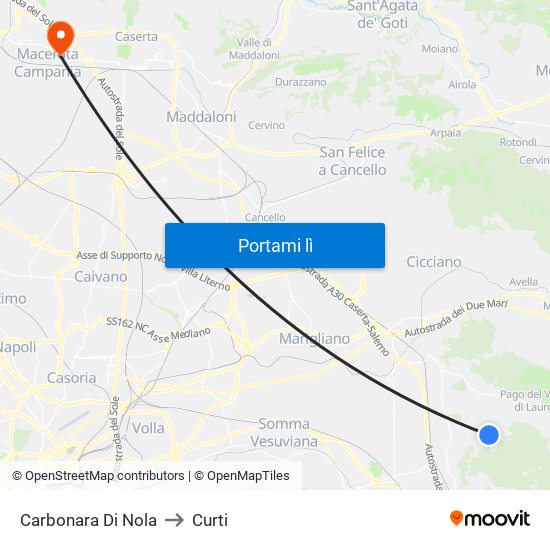 Carbonara Di Nola to Curti map