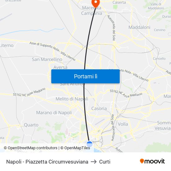 Napoli - Piazzetta Circumvesuviana to Curti map
