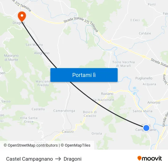 Castel Campagnano to Dragoni map