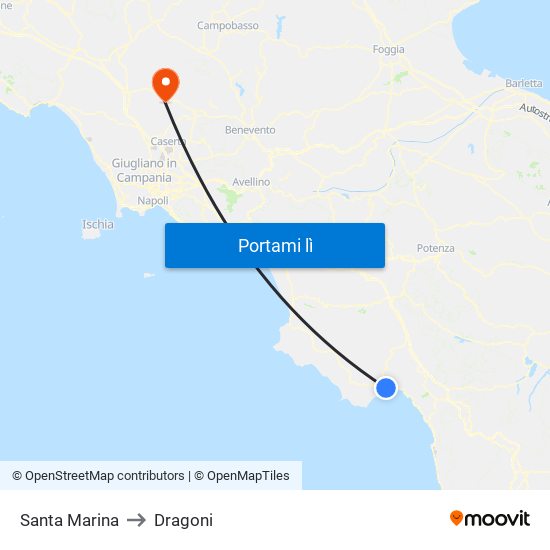 Santa Marina to Dragoni map