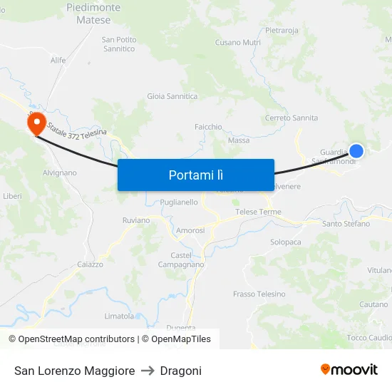 San Lorenzo Maggiore to Dragoni map