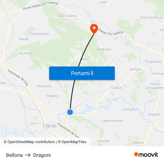 Bellona to Dragoni map