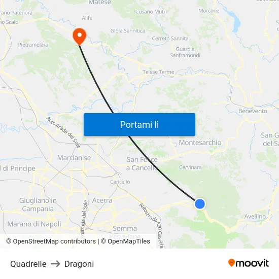 Quadrelle to Dragoni map