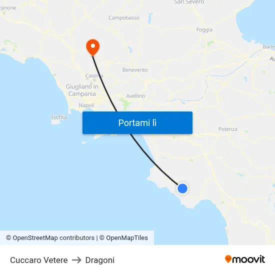 Cuccaro Vetere to Dragoni map