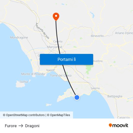 Furore to Dragoni map