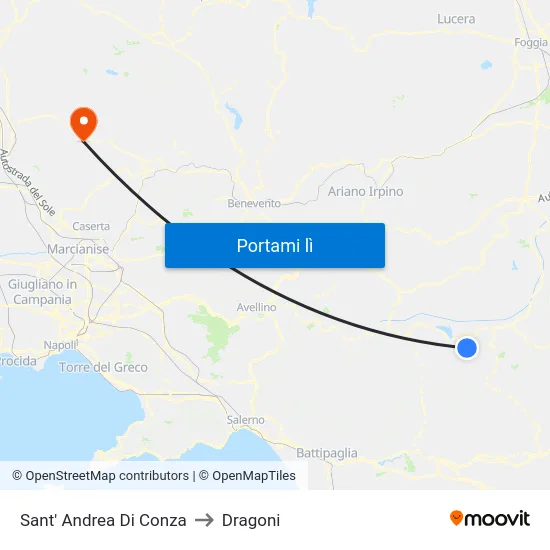 Sant' Andrea Di Conza to Dragoni map