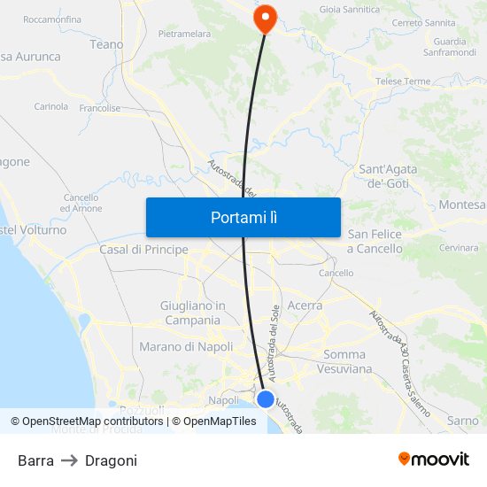 Barra to Dragoni map