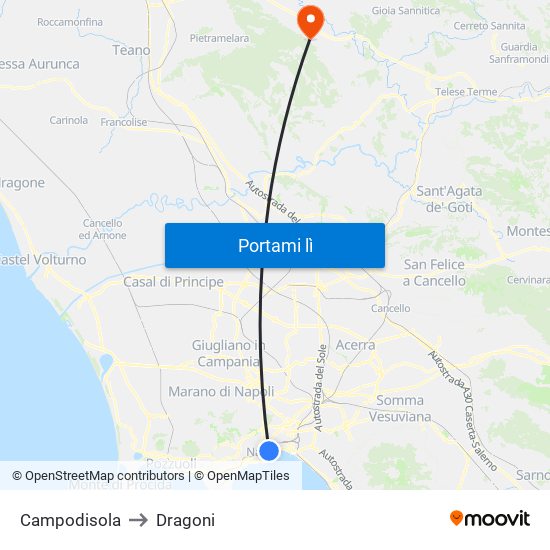 Campodisola to Dragoni map