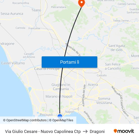 Via Giulio Cesare - Nuovo Capolinea Ctp to Dragoni map