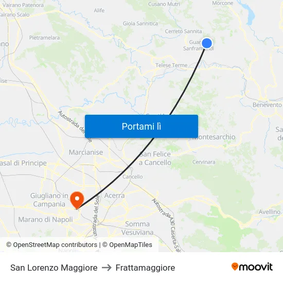 San Lorenzo Maggiore to Frattamaggiore map