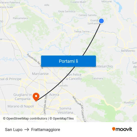 San Lupo to Frattamaggiore map