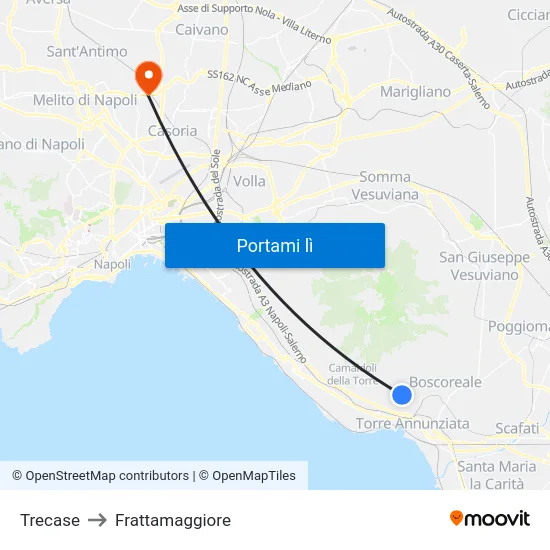 Trecase to Frattamaggiore map