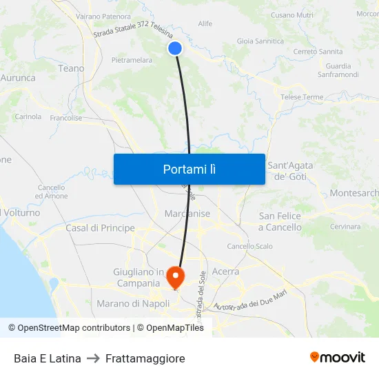 Baia E Latina to Frattamaggiore map