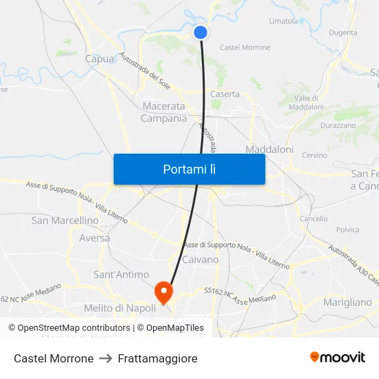 Castel Morrone to Frattamaggiore map