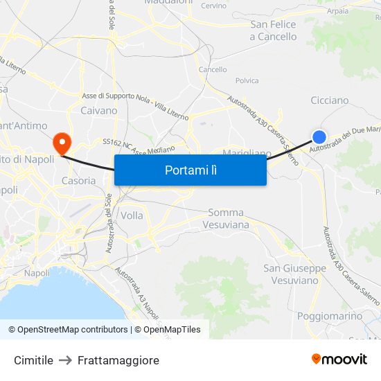 Cimitile to Frattamaggiore map