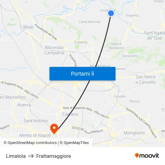 Limatola to Frattamaggiore map