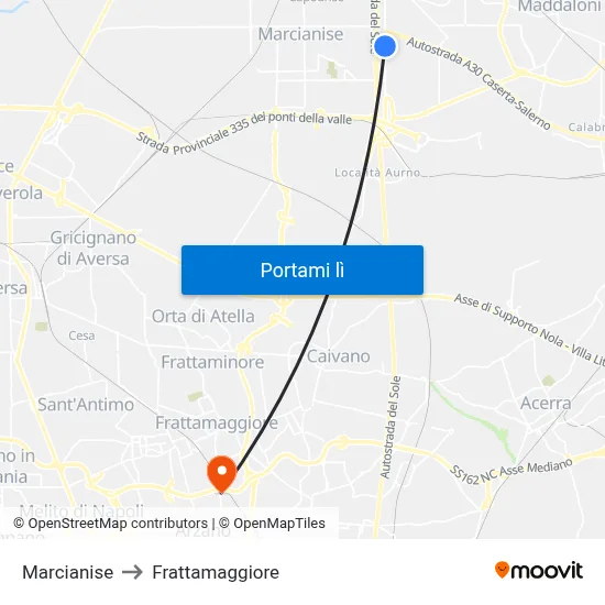 Marcianise to Frattamaggiore map