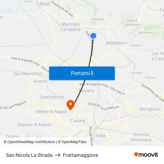 San Nicola La Strada to Frattamaggiore map