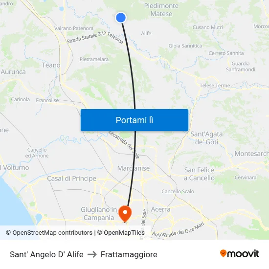 Sant' Angelo D' Alife to Frattamaggiore map