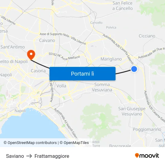 Saviano to Frattamaggiore map