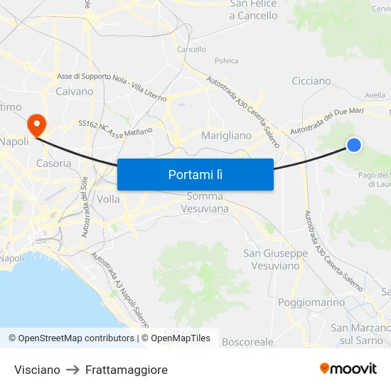 Visciano to Frattamaggiore map