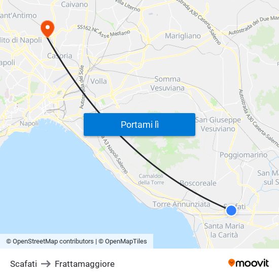 Scafati to Frattamaggiore map
