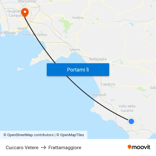 Cuccaro Vetere to Frattamaggiore map