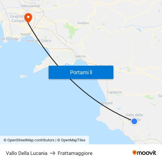 Vallo Della Lucania to Frattamaggiore map